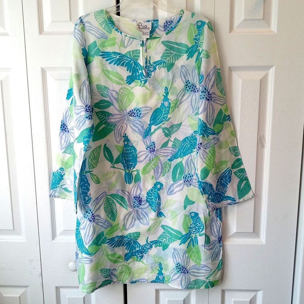 Lilly Pulitzer Size Medium Swim Cover Up Lightweight Tunic Bird Print